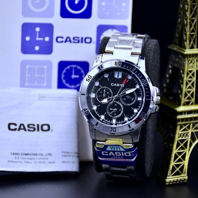 Casioดูเวลาด้วยเข็มสายสแตนเลส
