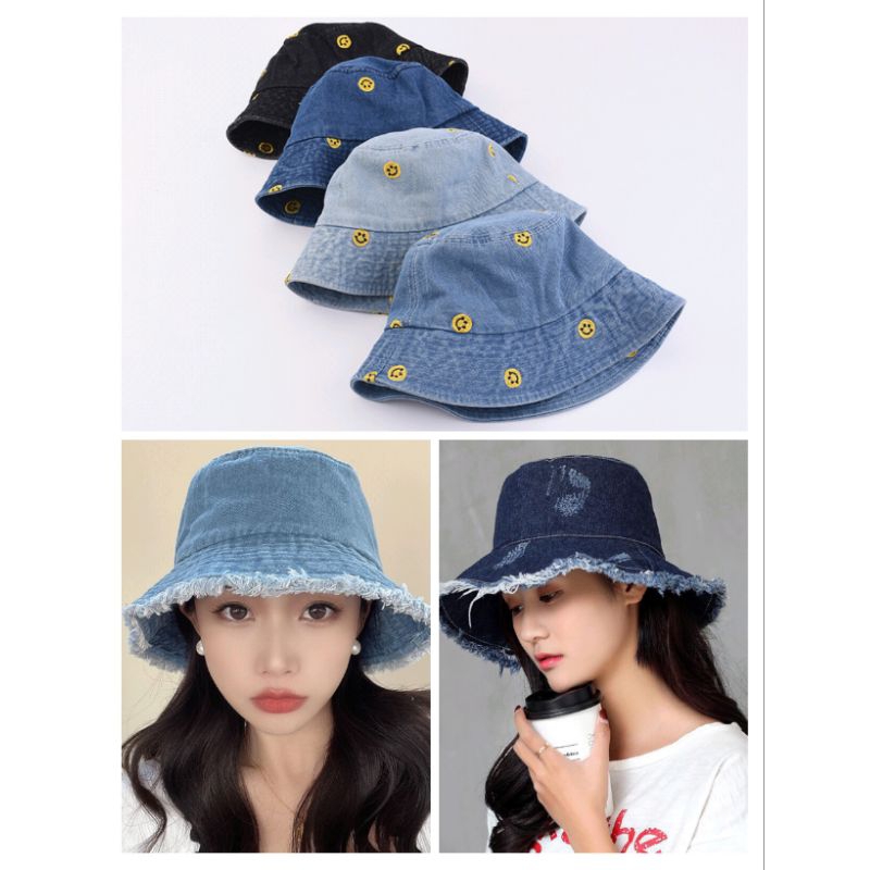 ฺB050 [พร้อมส่งจากไทย มีเก็บปลายทาง] ยีนต์ หมวกบักเก็ต