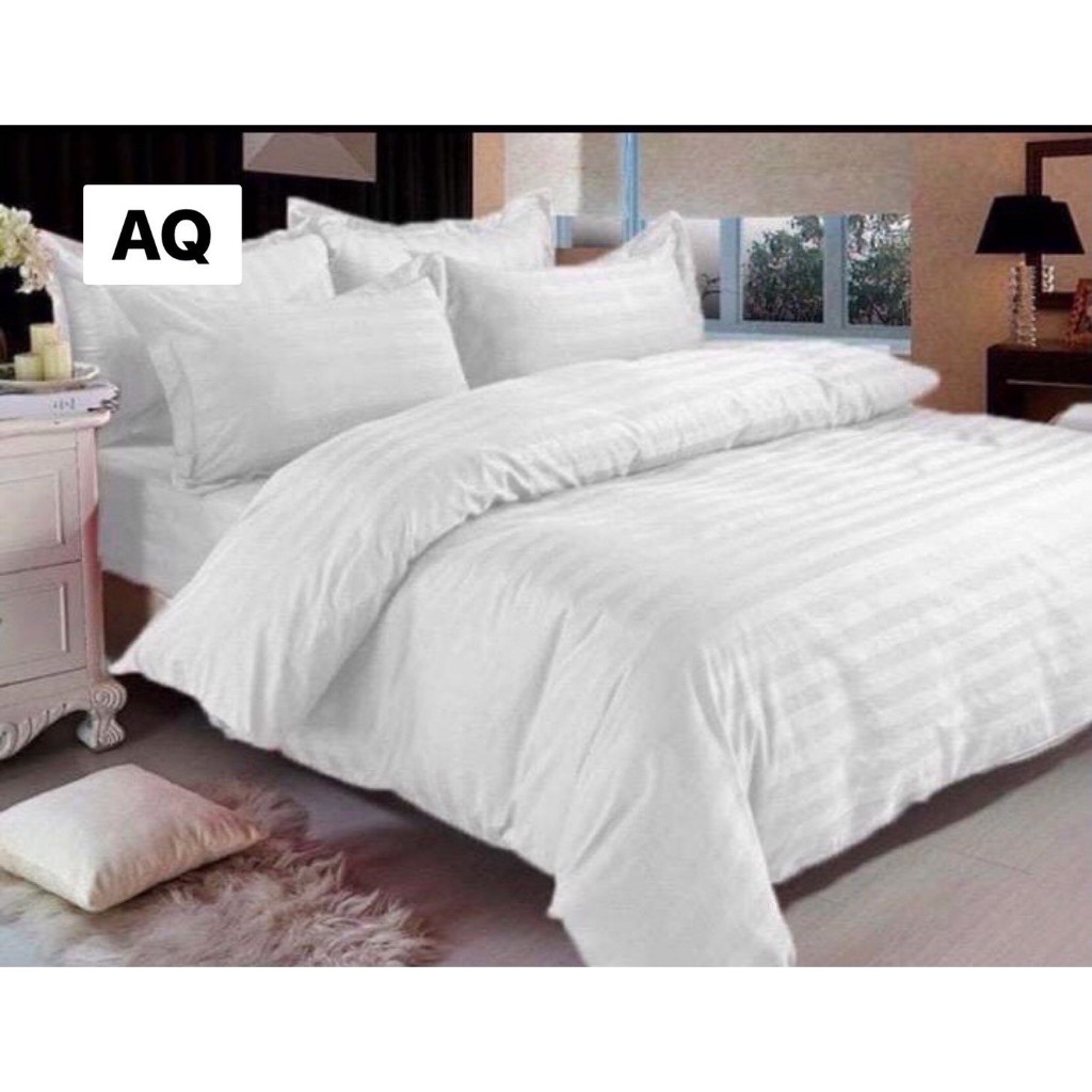 ชุดผ้านวม ชุดเครื่องนอน ชุดผ้าปูที่นอนริ้วโรงแรมพ้าห่ม 7 ฟุต