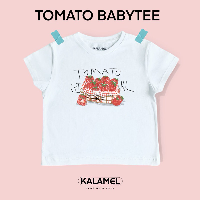 Kalamel เสื้อยืดผู้หญิง เสื้อยืดใส่สบายสุดน่ารัก baby tee ลาย Tomato girl