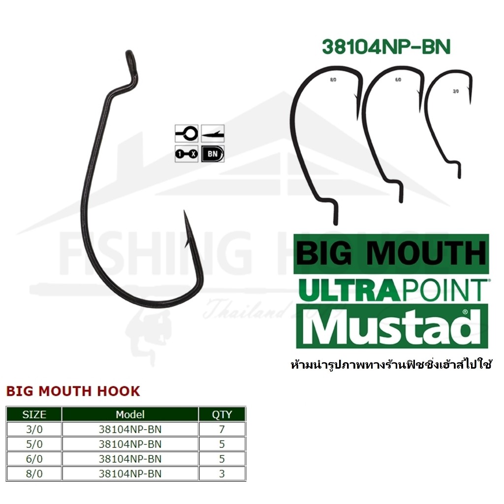 เบ็ดหนอนยาง บิ๊กเม้าส์ BIG MOUTH MASTAD