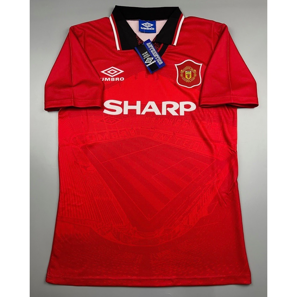 เสื้อบอล ย้อนยุค แมนยู 1994 เหย้า ลายสนาม Retro Manchester United Home  เรโทร คลาสสิค 1994-96