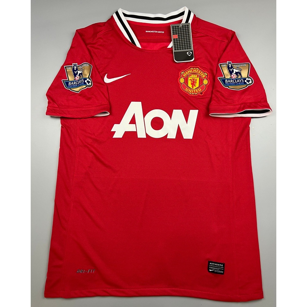 เสื้อบอล ย้อนยุค แมนยู 2011 เหย้า Retro Manchester United Home อาร์มพรีเมียร์ลีคแชมป์ เรโทร คลาสสิค 