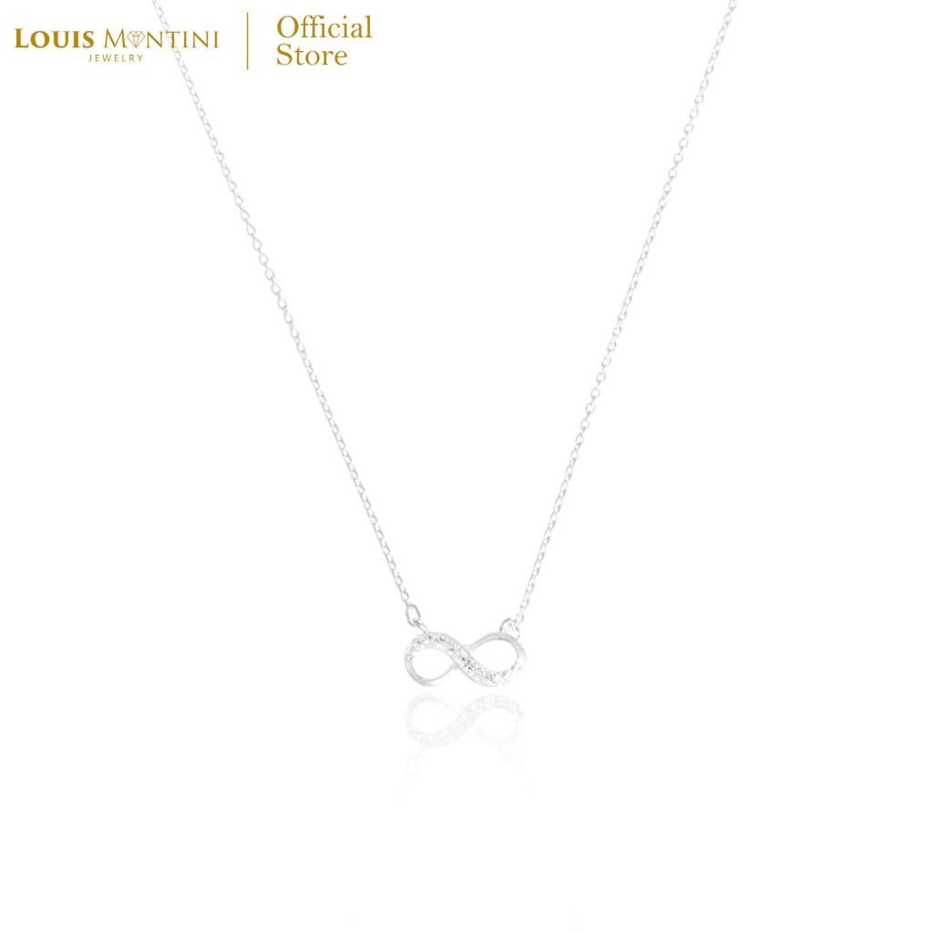 Louis Montini (Jewelry) Sterling Silver 925 Necklace สร้อยคอเงินแท้ 92.5% สร้อยคอผู้หญิง รูป Infinity LJNC05