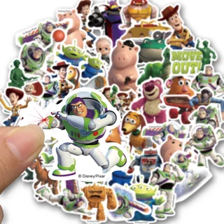 พร้อมส่ง ของแท้100% ทอย สตอรี่ toystory sticker สติกเกอร์กันน้ำรูปแบบที่แตกต่างกัน, 50ชิ้น toy story