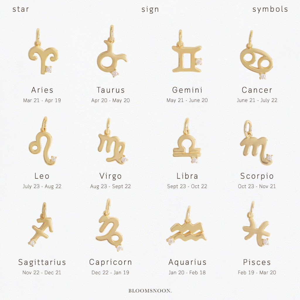 Bloomsnoon, Star sign Charm จี้ราศี (18k gold plated)
