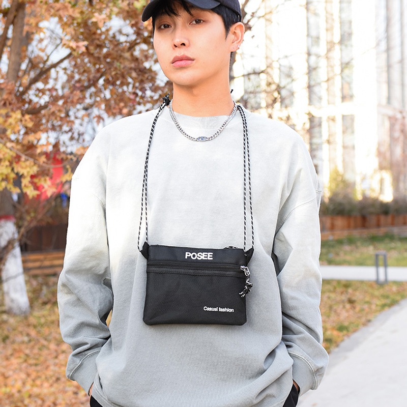 POSEE กระเป๋าสายเชือก สะพายข้าง สะพายแฟชั่น สะพายมือถือ