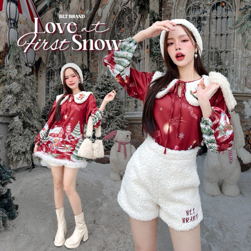BLT❤️Size XL❤️มือ 1 Love First Snow : Set เซ็ทกางเกงขนแกะคริสต์มาส