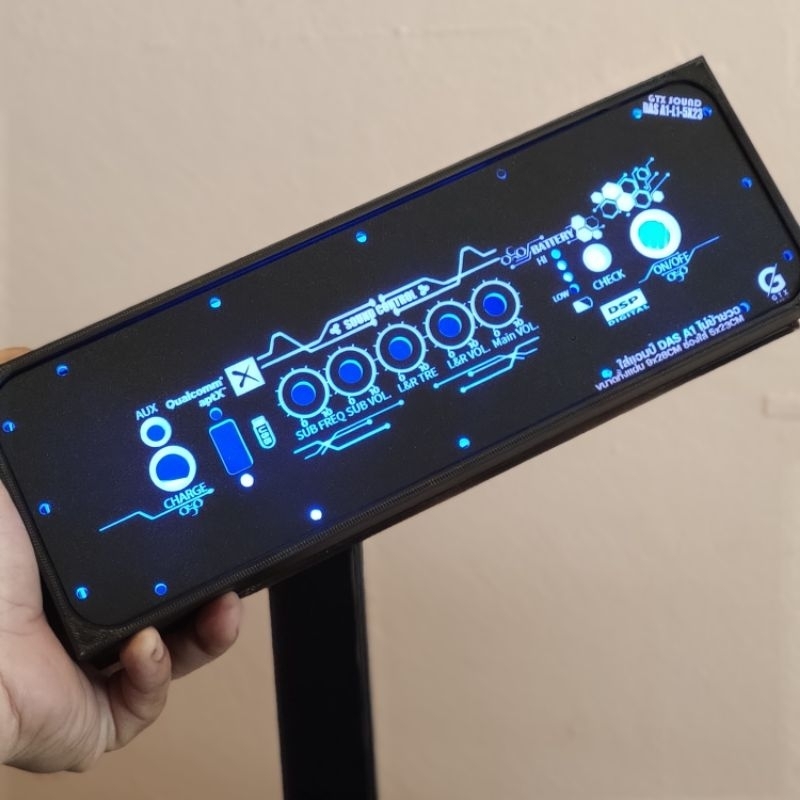 เพลทสำหรับแอมป์ ZK-DAS DSP A1 ตรงรุ่น ช่องเพลท 5x23CM แสงผ่านได้