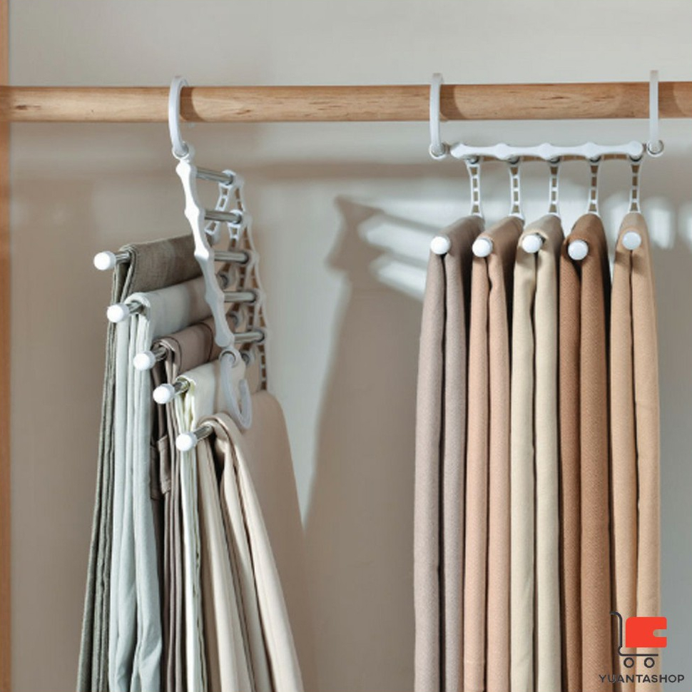 ที่แขวนกางเกง สแตนเลส ที่เก็บของในตู้เสื้อผ้า จัดตู้เสื้อผ้า Folding pants rack