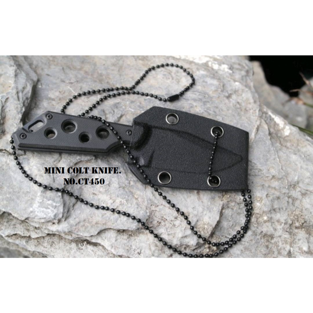 มีดและอุปกรณ์ยังชีพ MINI COLT KNIFE ใบมีดรมดำ พร้อมซอง KYDEX