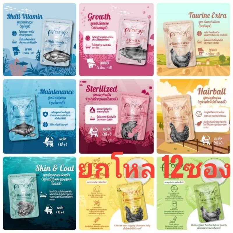 (ถูกมากกกกก)ยกโหล Pramy อาหารเปียกแมว70กรัม×12ซอง