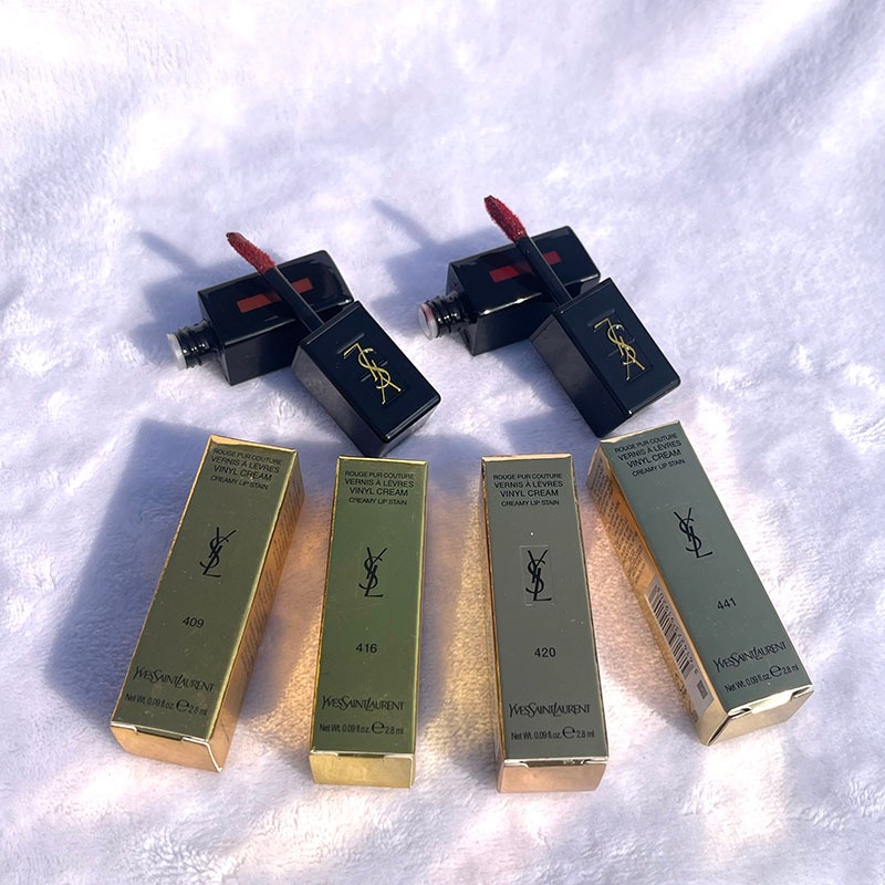 【YSL】ตัวอย่าง Yves Saint Laurent ตัวอย่าง 2.8ml Luxurious Satin Lacquer Lip Glaze 401 407 409 416 42
