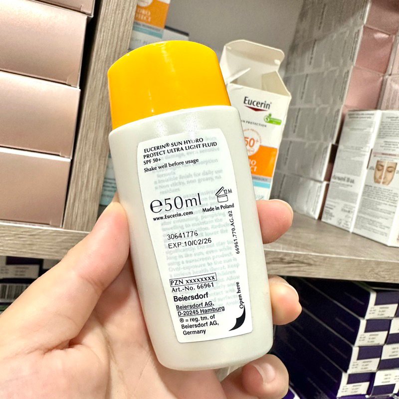 Eucerin Sun Hydro Protect Ultre Light Fluid Spf50+ 50ml. ยูเซอริน ซัน ไฮโดร โพรเทค อัลตร้า ไลท์ ฟลูอิด กันแดดเนื้อบางเบา - รูปที่ 6