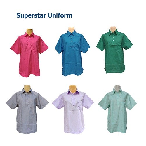 เสื้อพละนักเรียนผ้าโทเร 22สี 8ไซส์ กลุ่มสีที่4ใช้เป็นชุดกีฬาสำหรับโรงเรียนมัธยม