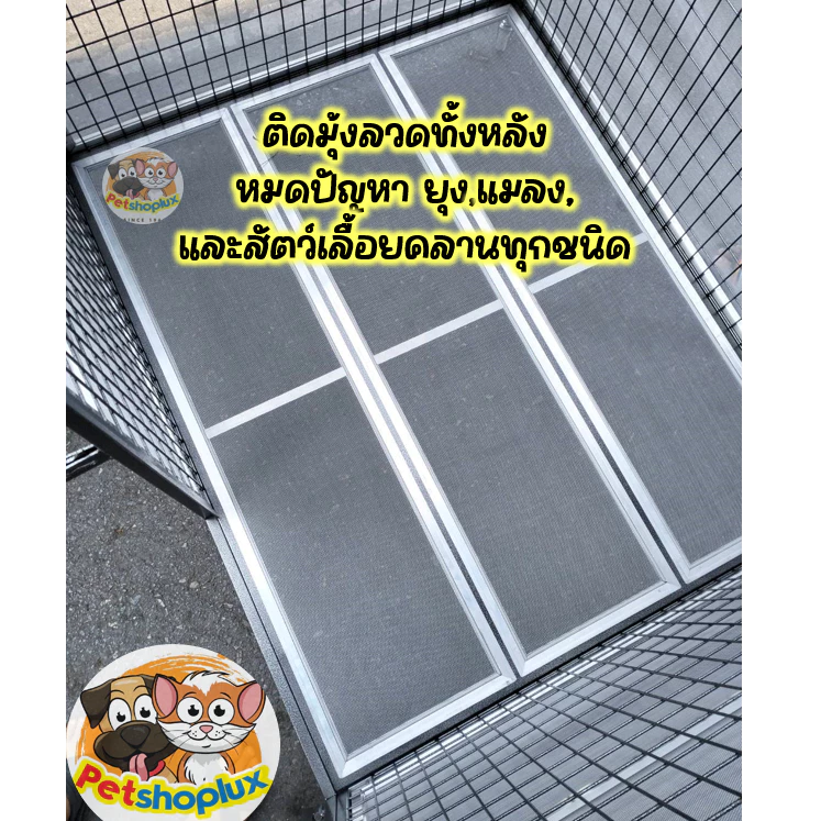 🔥8.8 กรงสุนัข ขนาดใหญ่ กรง 6 หุน2และ3แสลท,มีและไม่มีถาด, ติดมุ้งลวด 🔅มีล้อ🔅  <มีสินค้าพร้อมส่งครับ> thumbnail 5