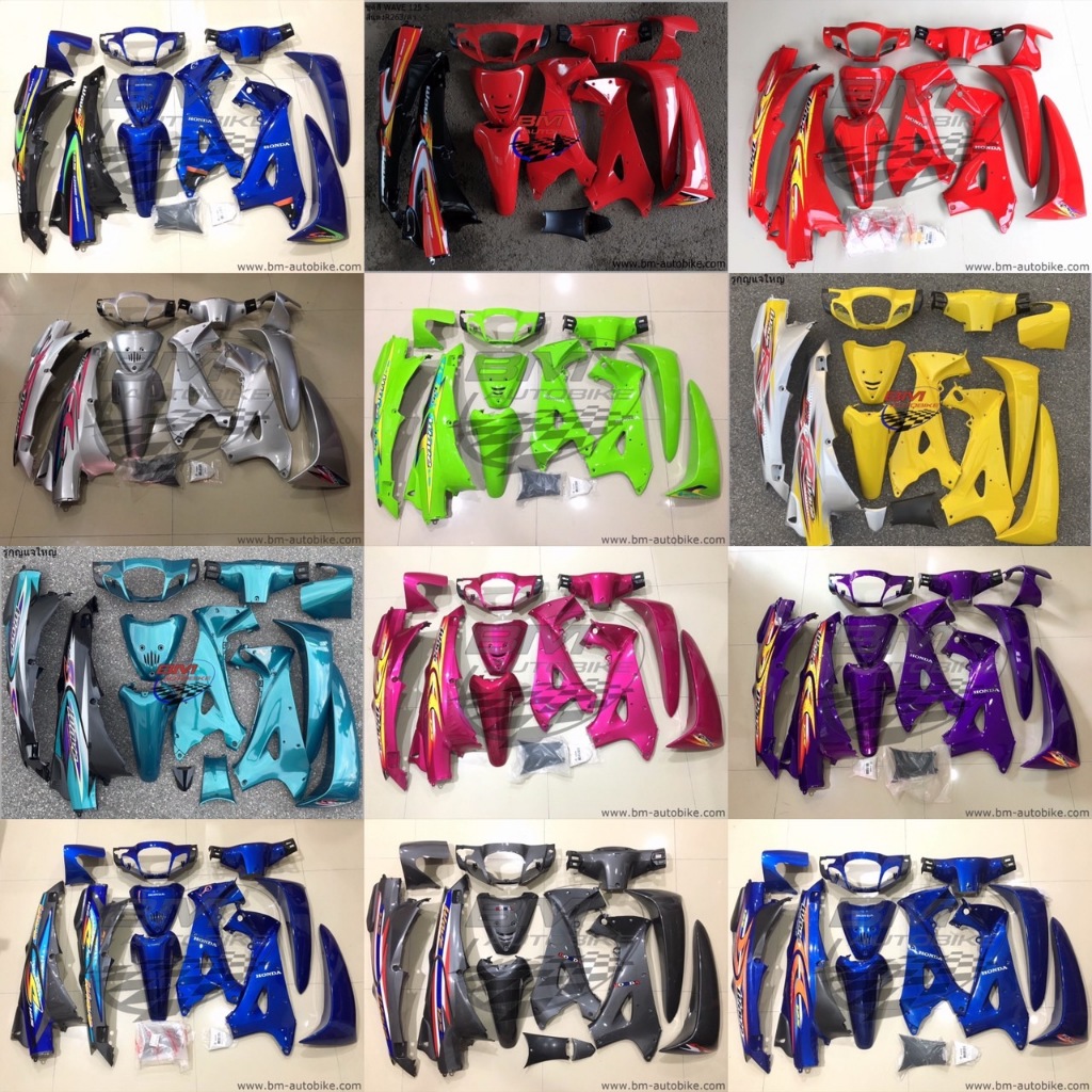 ชุดสี WAVE125S +หน้ากากหลัง+อกไก่ (หัวเถิก) เวฟ เฟรมรถ กรอบรถ เปลือกรถ กาบรถ