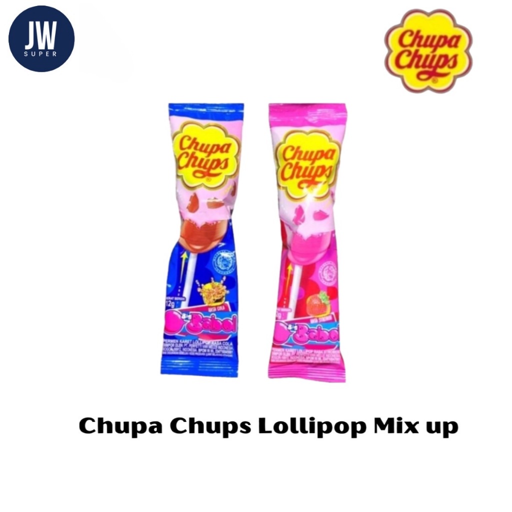 อมยิ้มสอดไส้หมากฝรั่ง ยี่ห้อจูปาจุ๊ปส์ chupa chups (1ชิ้น/12กรัม) มี 2 รสชาติ หมากฝรั่ง อมยิ้มทานเล่น ขนมแปลกๆ 04/2025