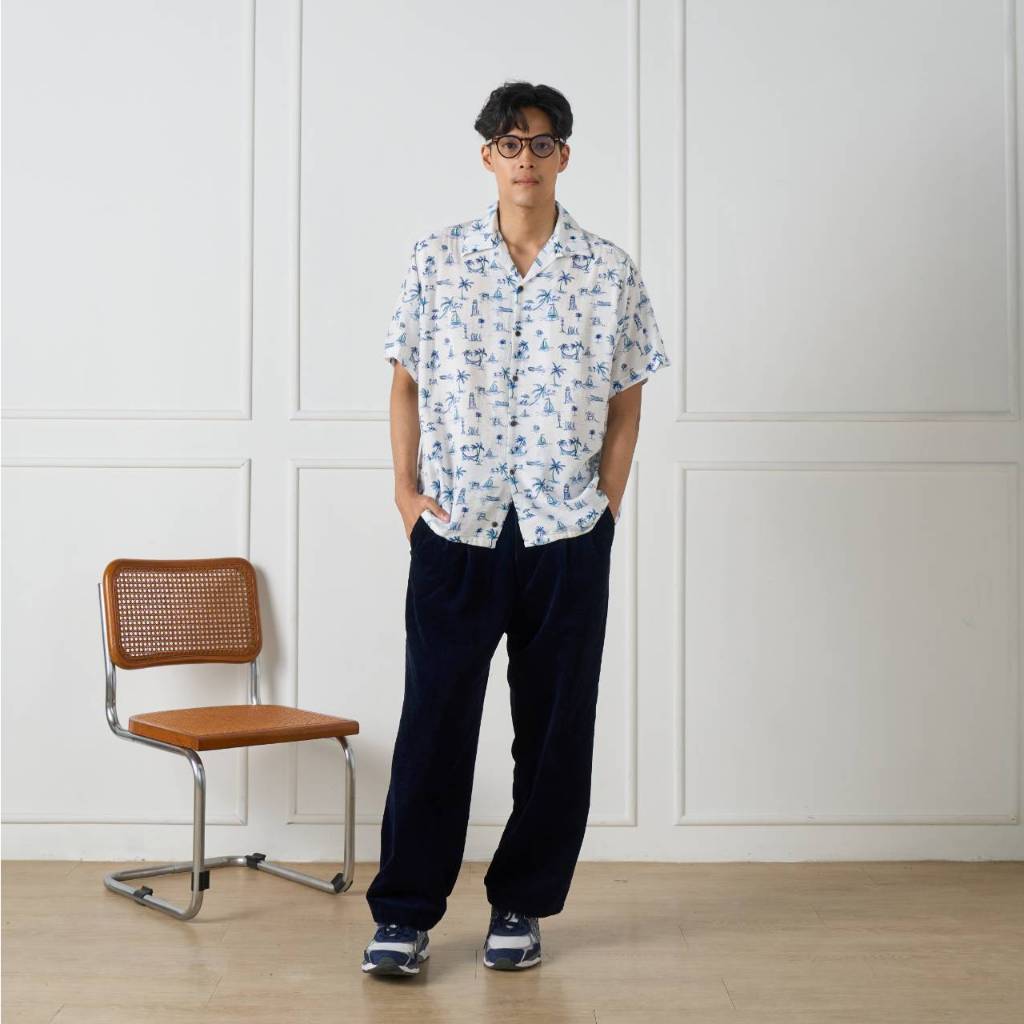 Shirtoria Hawaii เสื้อเชิ้ตแขนสั้นผู้ชาย non iron ลายsail ราคา ถูกที่สุด ดีลบีเคเค แกลเลอรีภาพที่ 6