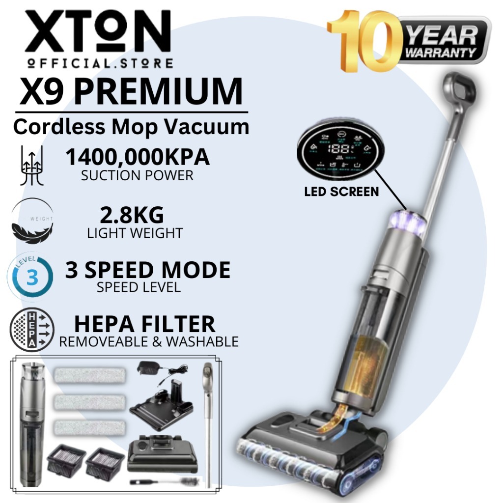ปรโมชั่น สองร้อยบาท  โปรโมชั่น สองร้อยบาท XTON X8 Pro Cordless wet & dry mop Vacuum เครื่องดูดฝุ่นถูพื้นเปียกและแห้งไ