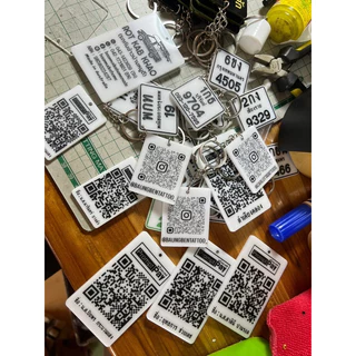 ป้ายคิวอาโค้ด พวงกุญแจคิวอาโค้ด สแกนได้จริง พกพาสะดวก QR Code รับเงิน ไม่ลอก โดนน้ำได้ (ส่งรายละเอียดทางช่องแชท)