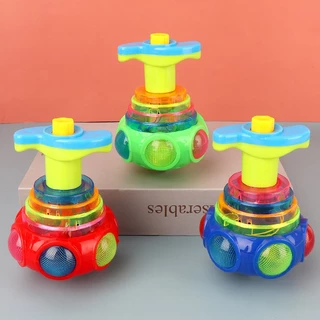 （พร้อมส่ง）ของเล่นลูกข่างหมุน มีดนตรี มีไฟ ของเล่นหมุน หมุนได้ ไจโรสโคปของเล่น แบบพลาสติก