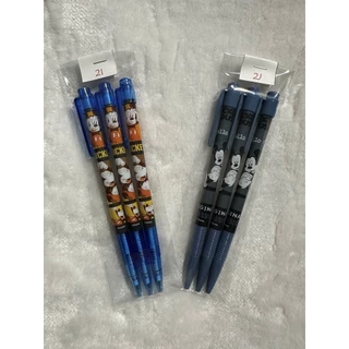 Update (9-04-2026) ปากกาลูกลื่นหมึกน้ำเงิน 0.38 แพ็ค 3 ด้าม ลาย Mickey ราคาแพ็คละ 35 - 41 บาท