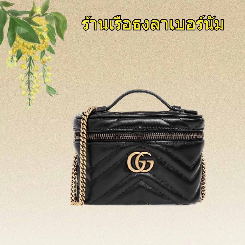 กุชชี่ Gucci GG Marmont Mini Tote Bag ผู้หญิง กระเป๋าถือ กระเป๋าเครื่องสำอาง/ แบรนด์ใหม่และเป็นของแท้