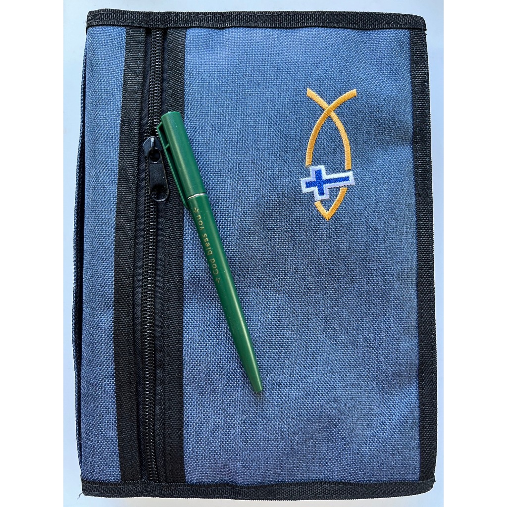 กระเป๋าใส่พระคัมภีร์ เล่มขนาดกลาง 14.5x21 cm แบบโชว์ซิปหน้า ปกพระคัมภีร์ พระคัมภีร์ คริสเตียน กระเป๋าพระคัมภีร์ พระเยซู