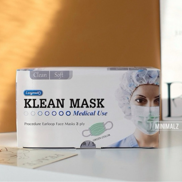 ล็อตใหม่ ส่งไว✨ 5 สี ✅ KLEAN MASK กันฝุ่นPM2.5 หน้ากากอนามัยทางการแพทย์ Medical Use LONGMED หน้ากากอนามัย 50ชิ้น คลีนแมส