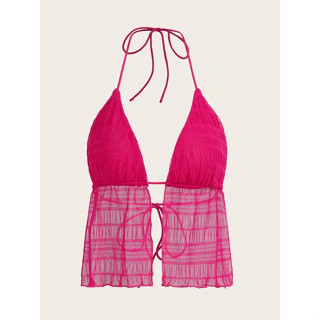 [SIS.SIE พร้อมส่ง] NEW เสื้อสายเดี่ยว คล้องคอเปลือยหลัง แหวก…