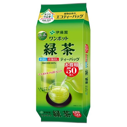ใส่โค้ด Tony08 ชาเขียวญี่ปุ่น อิโตเอ็น Itoen One Pot Green Tea with Matcha Eco Tea Bags 50 ซอง