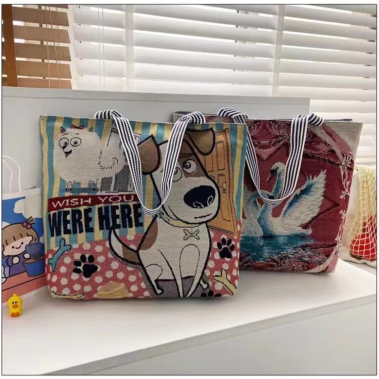 กระเป๋าแฟชั่น กระผ้า แบบคลาสสิค รุ่นใหม่ใบใหญ่ ขนาด17นิ้ว - รูปที่ 4