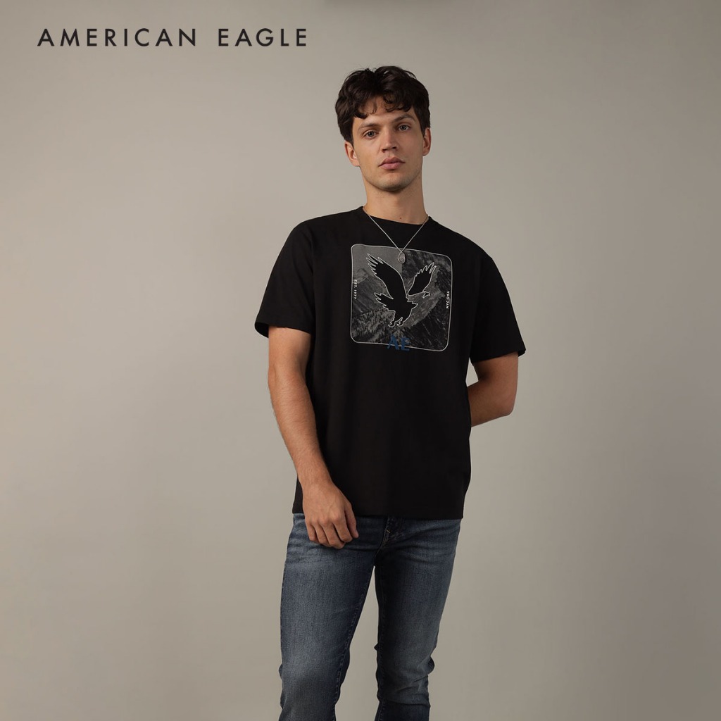 American Eagle Super Soft Logo Graphic T-Shirt เสื้อยืด ผู้ชาย กราฟฟิค (NMTS 017-3337-001)