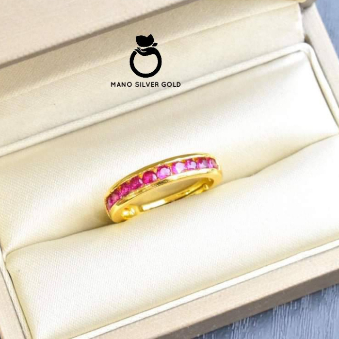 แหวนพลอยทับทิม u0639 "รุ่นฟรีไซส์" หนัก 1 สลึง มินิมอล งานเกาหลี ไมครอน ชุบทอง หุ้มทอง แฟชั่น ทองสวย ใส่ออกงาน