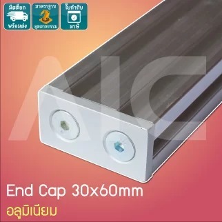 ฝาปิด (End Cap) อลูมิเนียมโปรไฟล์ 30x60มม. อลูมิเนียม สีดำ / เงิน (แพ็ค 3ชิ้น)