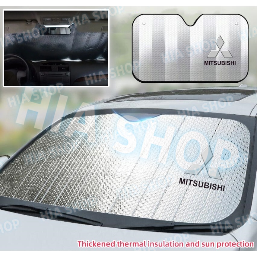 ม่านบังแดดรถยนต์ผ้าคลุมกระจกรถ ป้องกันรังสียูวี อลูมิเนียมฟอยล์ สำหรับ MITSUBISHI Triton PajeroSport