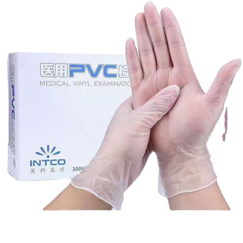 100 ชิ้น ถุงมือแพทย์ แบบใส ยาง PVC เกรด  พร้อมส่ง ถุงมือยาง ถุงมือ ไม่มีแป้ง