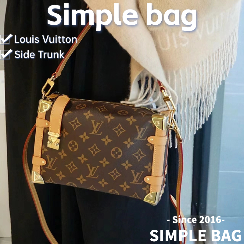 🍑หลุยส์วิตตอง Louis Vuitton Side Trunk Shoulder bag LV กระเป๋า