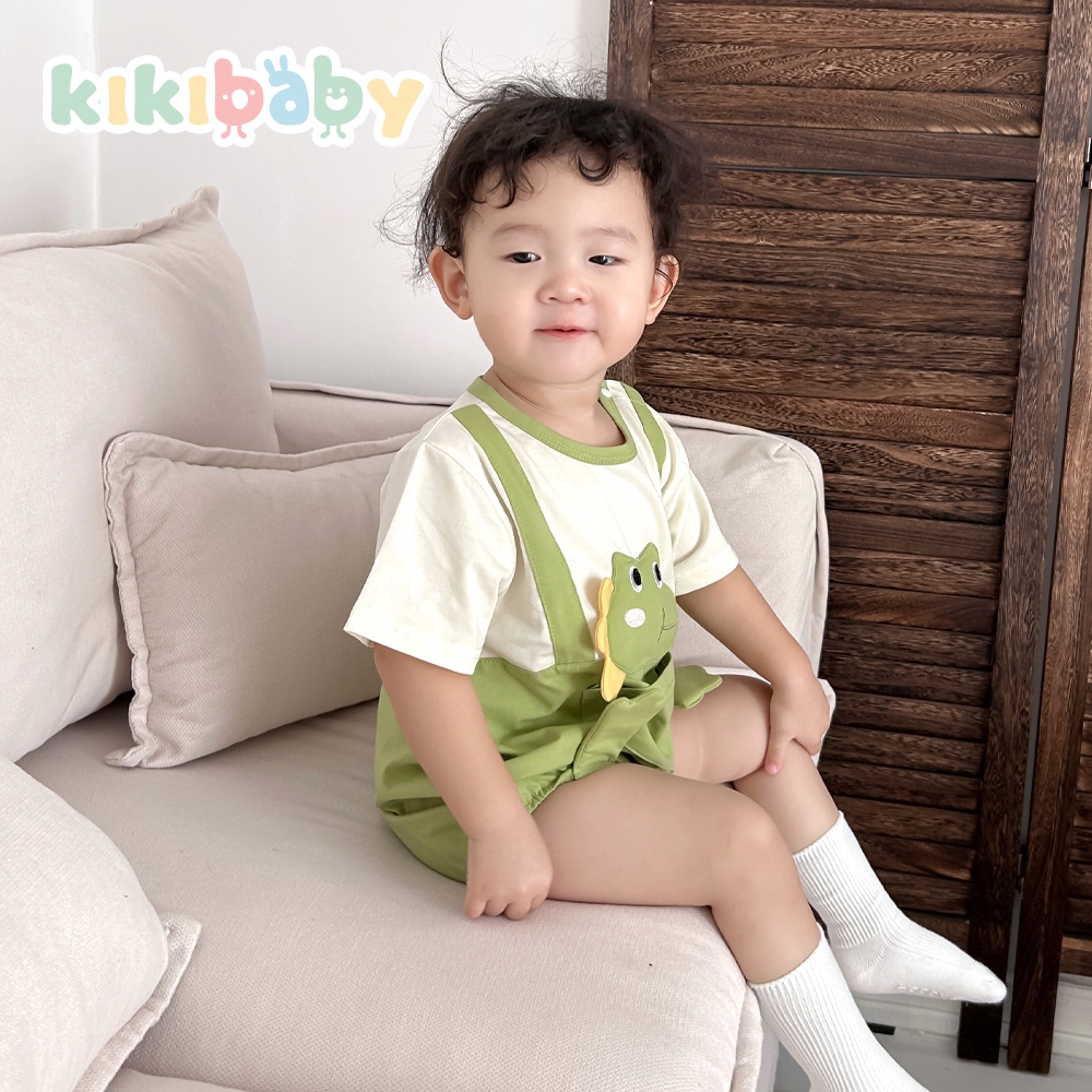 [66-90] รอมเปอร์ ชุดรอมเปอร์ กบ สีเขียว ชุดเด็ก สําหรับเด็กทารกผู้หญิง Romper KIKIBABY_H10168