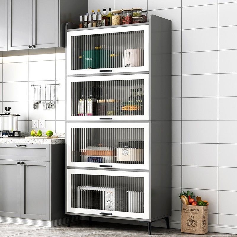 ตู้กับข้าวห้องครัว อเนกประสงค์ ชั้นวางของ ชั้นวางไมโครเวฟ รับน้ำหนักได้ดี มีประตูกันฝุ่น