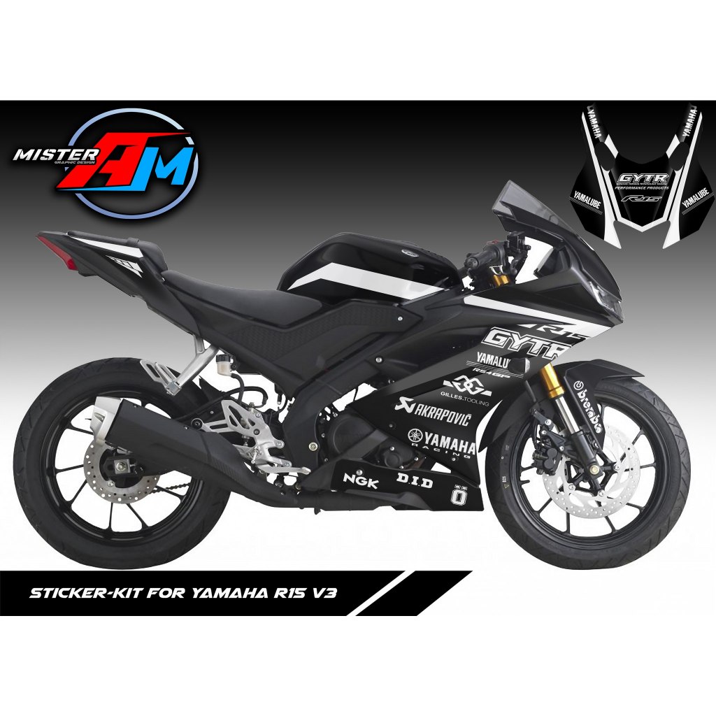 [เกรด Basic] ชุดสติ๊กเกอร์ Yamaha YZF-R15 V3 ปี 2017-2021 (GYTR Racing Concept)