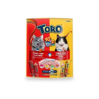 Toro Toro ขนมแมวเลีย โทโร่ โทโร่ 20 หลอด สำหรับแมวอายุ 2 เดือนขึ้นไป