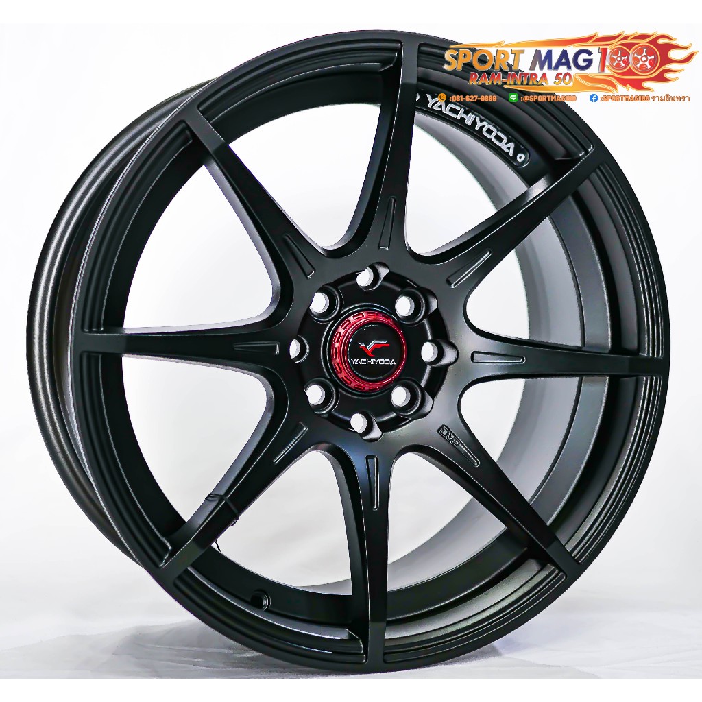ล้อแม็กใหม่ FlowForming Yachiyoda LW01X 4รู100/114 ET30 ดำด้าน 7.5-17นิ้ว