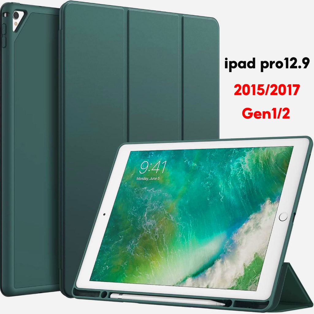 Kingone เคสiPad Case เคสกันกระแทก สำหรับ iPad Pro 12.9 Gen1 Gen2 2015 2017 เคสไอ ช่องปากกา ตื่นอัตโน