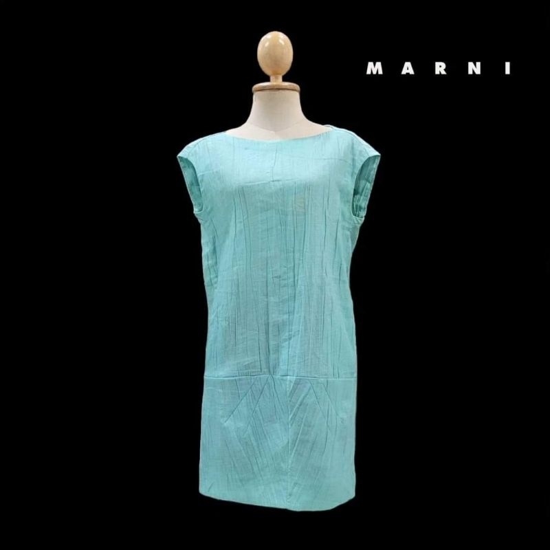 Marni Wrinkled-Effect Drop Waist Sleeveless Dress​