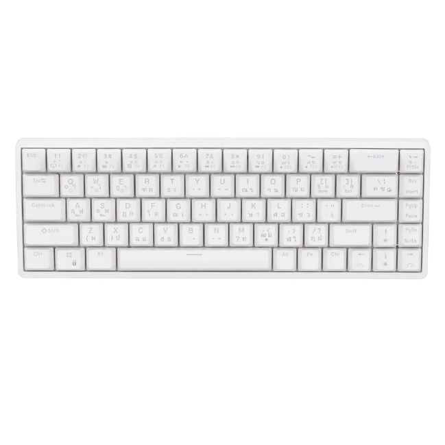 คีย์บอร์ดไร้สาย รอยัล ครัจด์ WIRELESS KEYBOARD ROYAL KLUDGE RKG68 RGB (WHITE) BLUE SWITCH