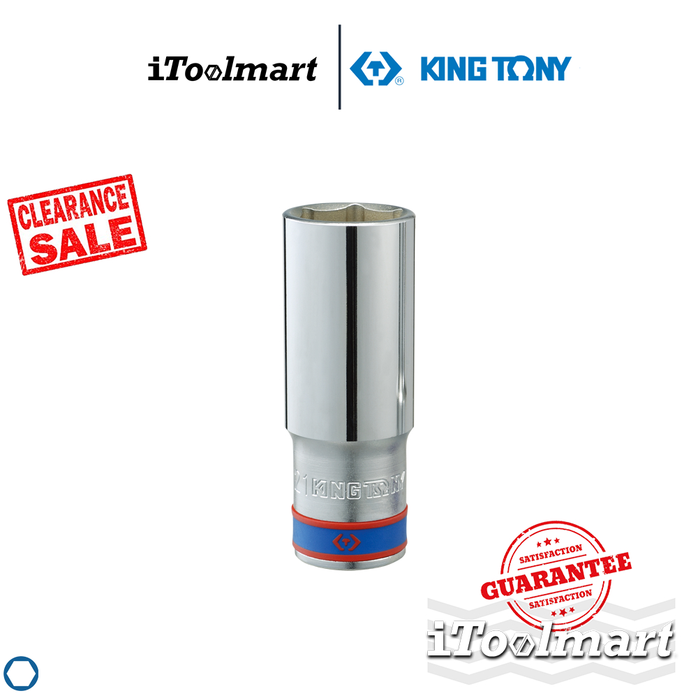 Kingtony # 4435 ลูกบ๊อกลม ยาว รู 1/2 นิ้ว 6 เหลี่ยม (มีขนาด 8 - 46 มม. ให้เลือก) ( Deep Impact Socket ) รุ่น 4435M