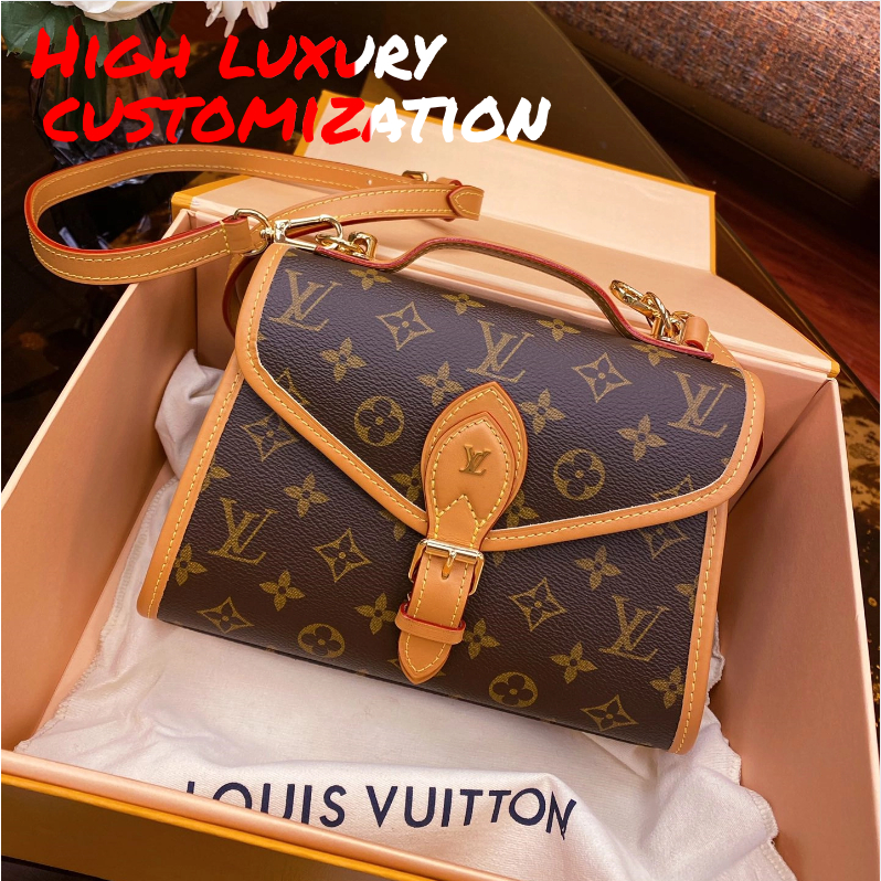 หลุยส์วิตตอง Louis Vuitton Lvy กระเป๋าสะพายข้าง Presbyopic/กระเป๋าสะพายข้าง/สไตล์ผู้หญิง