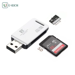 การ์ดรีดเดอร์ USB3.0 USB2.0 2 in 1 TF / SD ขนาดเล็ก 2-in-1 Card Reader รองรับ TF Card และ SD Card